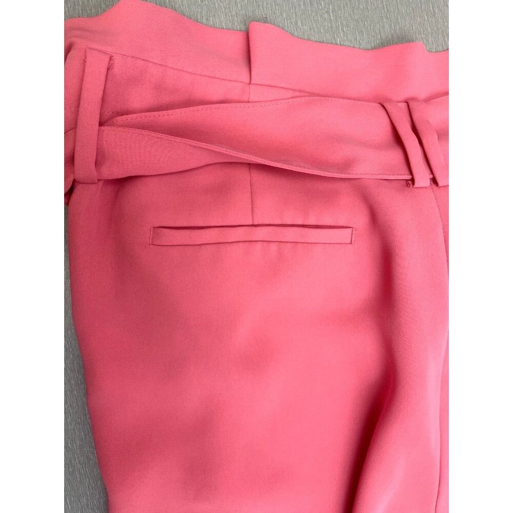 Boden Melina Pink Poppy Paperbag Pants Belted High Rise Straight Leg Size 10R - Picture 8 of 15